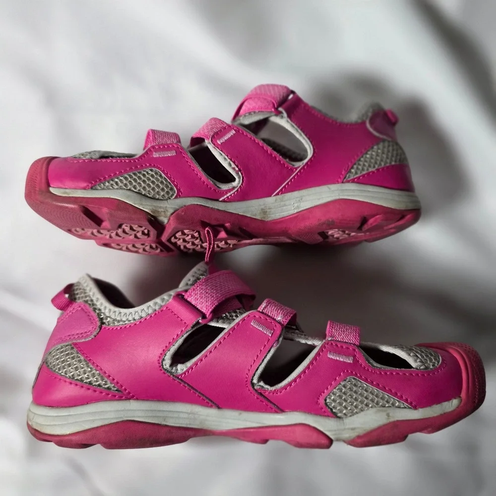 Teva Kids Pink Gray Sport Sandals Water Shoes Hook and Loop Big Kid‎ Size 7